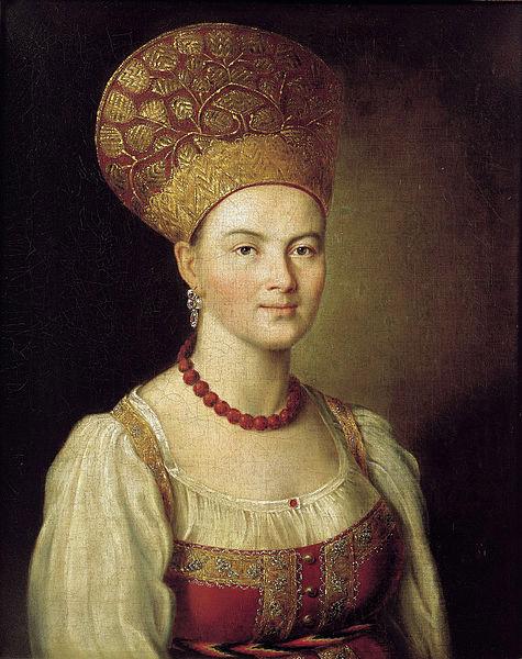 unknow artist Portrait of an Unknown Woman in Russian Costume